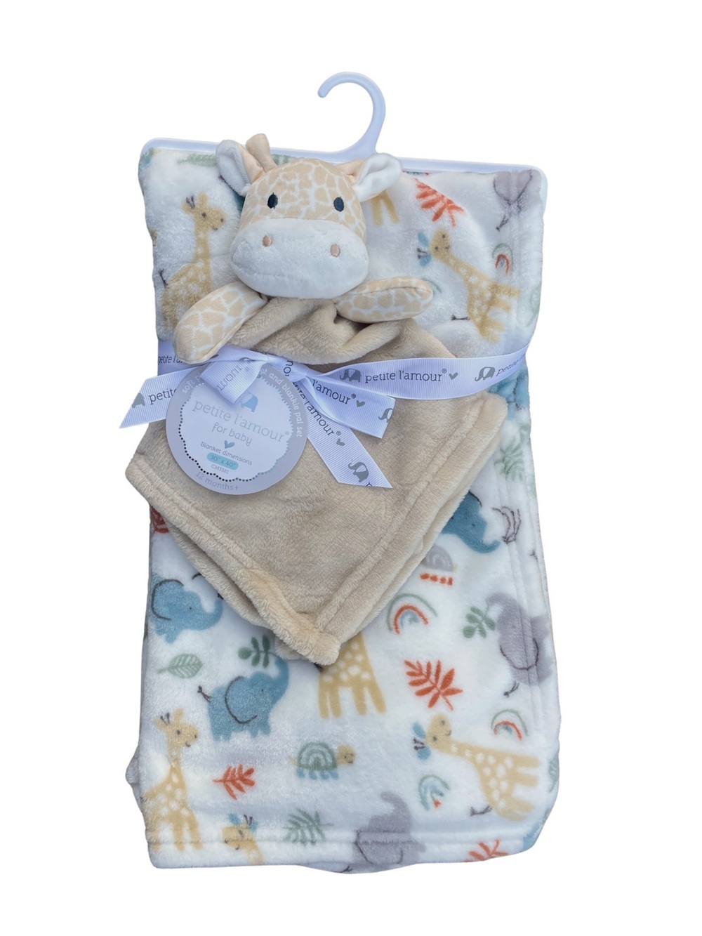 NWT Petite l'amour Plush Giraffe and Safari Blanket